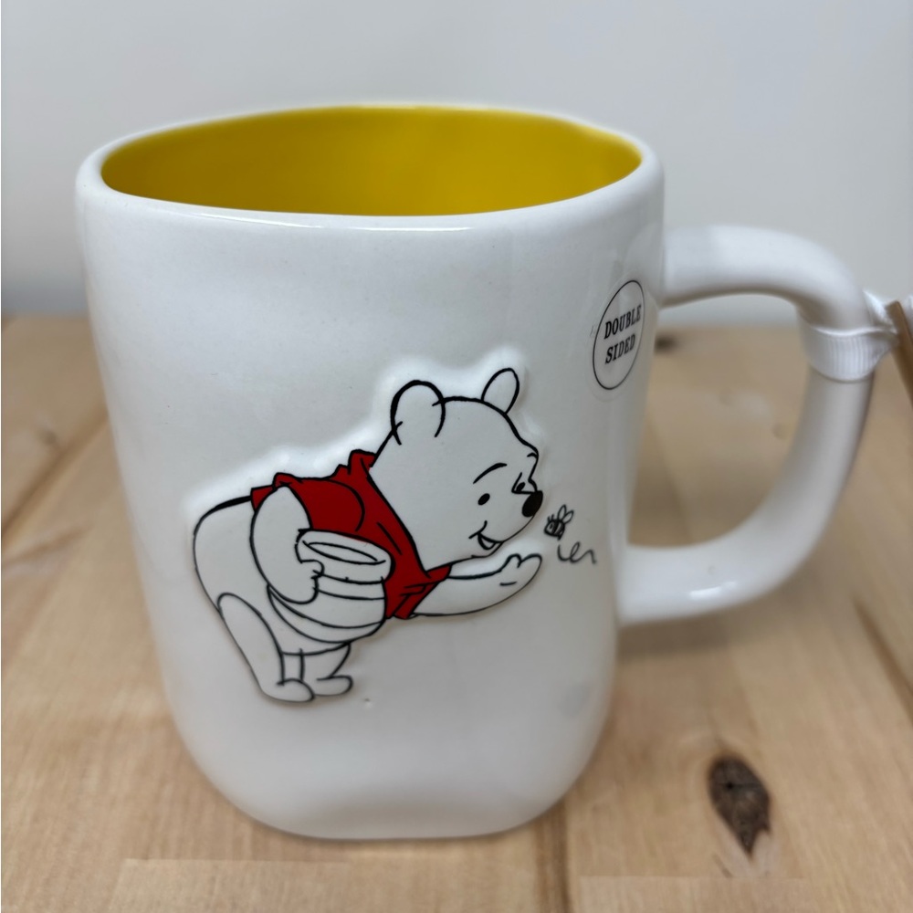 COPY - Rae Dunn SILLY OLD BEAR Mug White Double Sided Winnie the Pooh Yellow In…